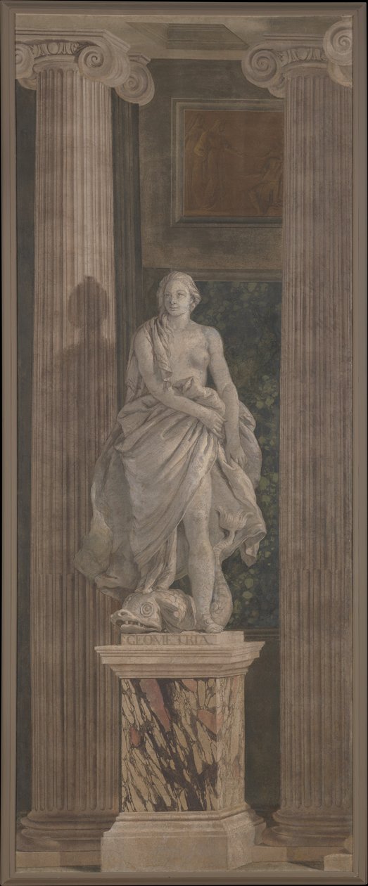 Geometria, 1760 (fresk przeniesiony na płótno) autorstwa Giovanni Battista Tiepolo
