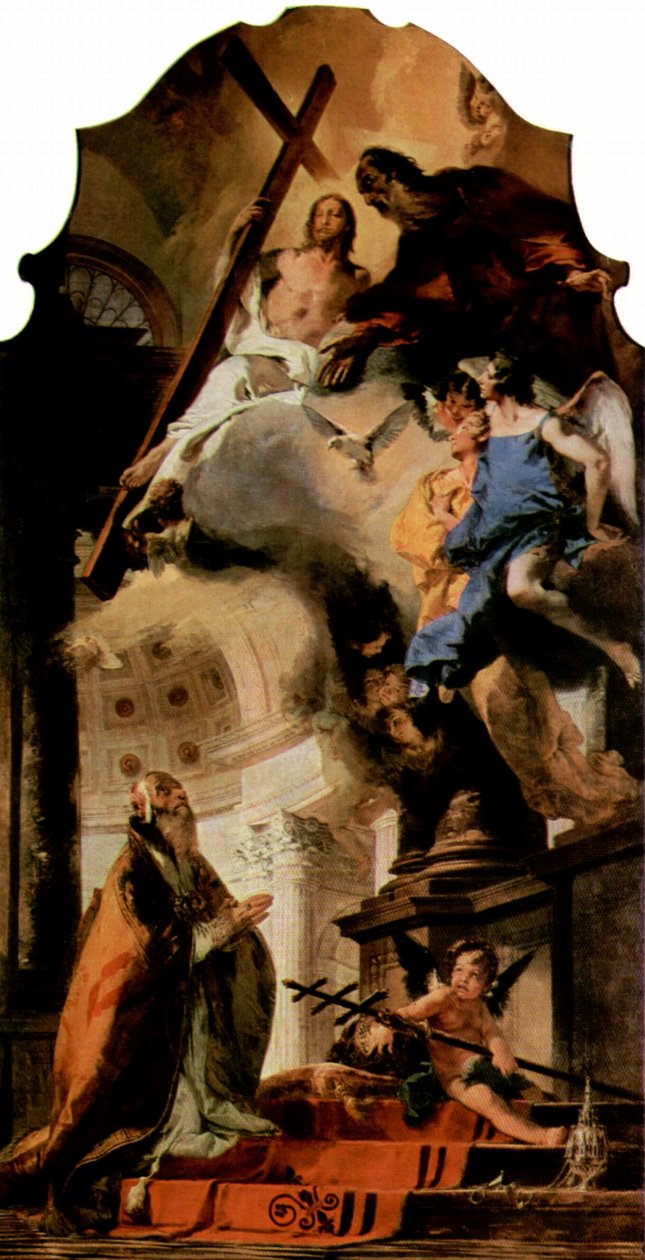Klemensa papieża Adoracja Trójcy Świętej w języku niemieckim autorstwa Giovanni Battista Tiepolo