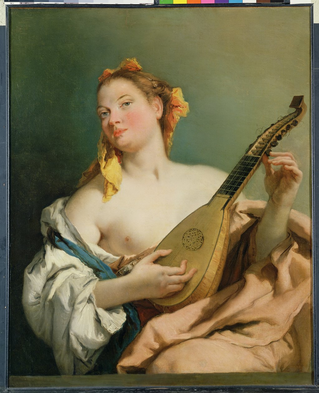 Dziewczyna z mandoliną, 1755-60 autorstwa Giovanni Battista Tiepolo