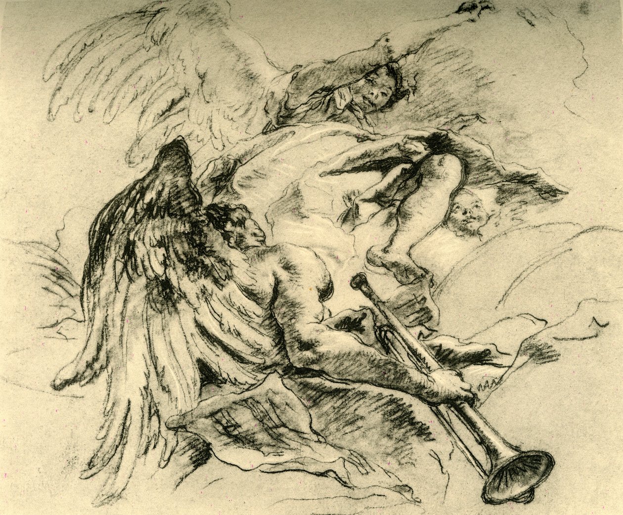 Grupa Aniołów, ok. 1754, 1928 r autorstwa Giovanni Battista Tiepolo
