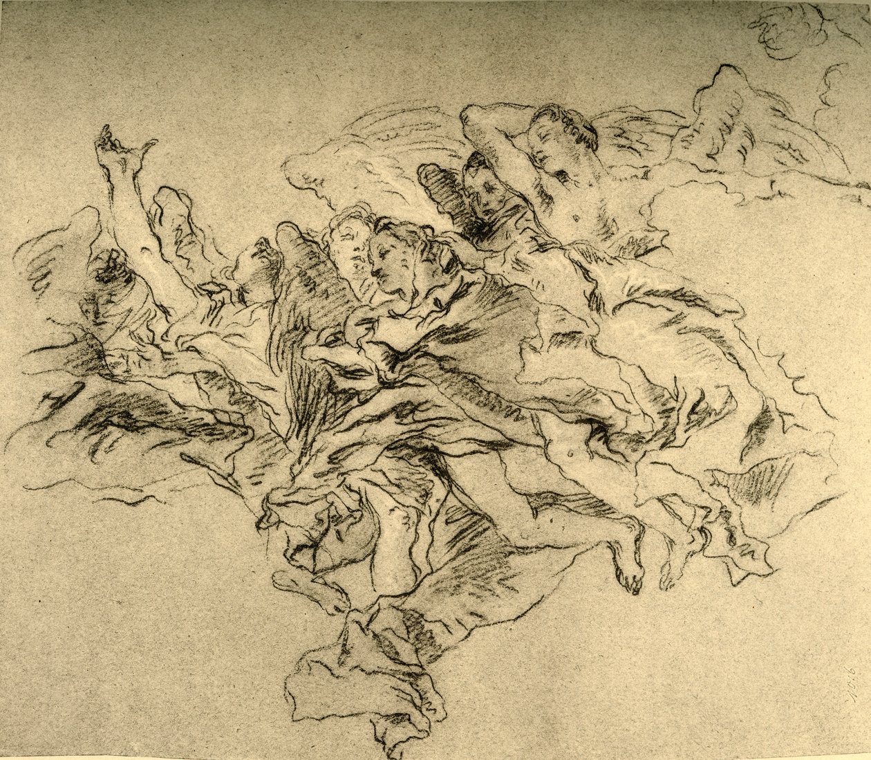 Grupa unoszących się Aniołów, ok. 1755, 1928 r. autorstwa Giovanni Battista Tiepolo