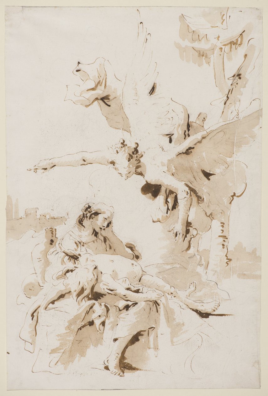 Hagar i Ismael na pustyni, ok. 1725 autorstwa Giovanni Battista Tiepolo