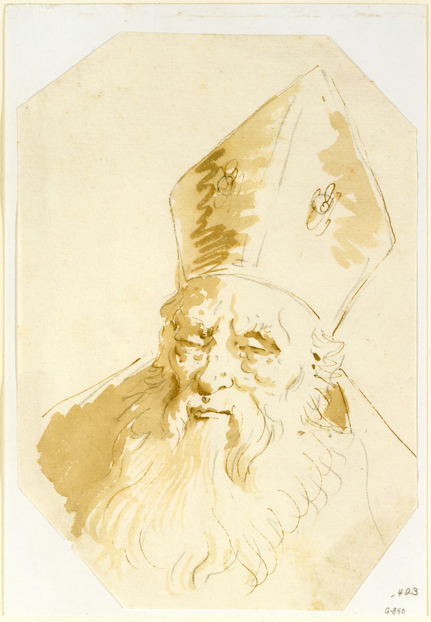 Głowa biskupa autorstwa Giovanni Battista Tiepolo