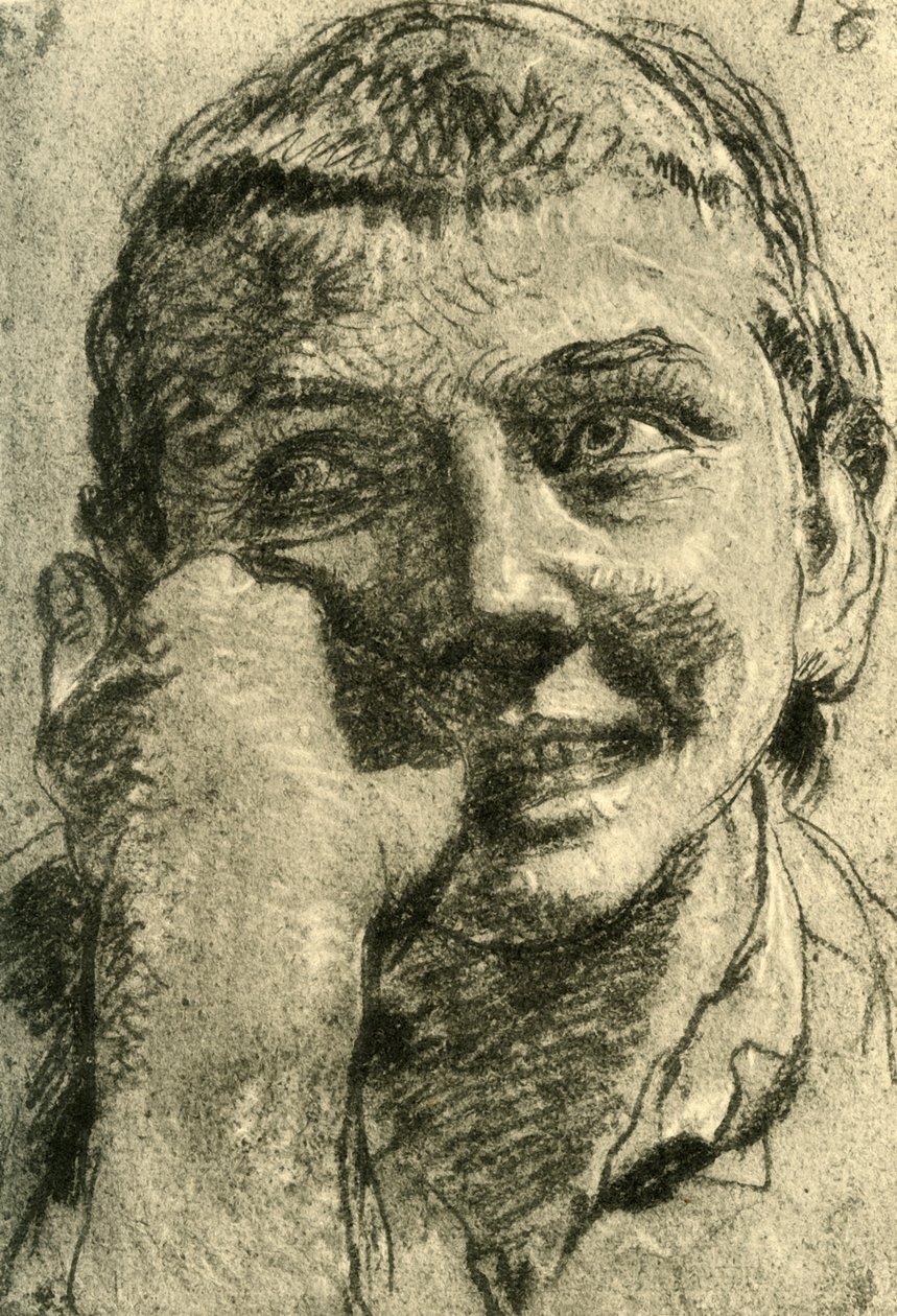 Głowa śmiejącego się chłopca, połowa XVIII wieku, 1928 autorstwa Giovanni Battista Tiepolo