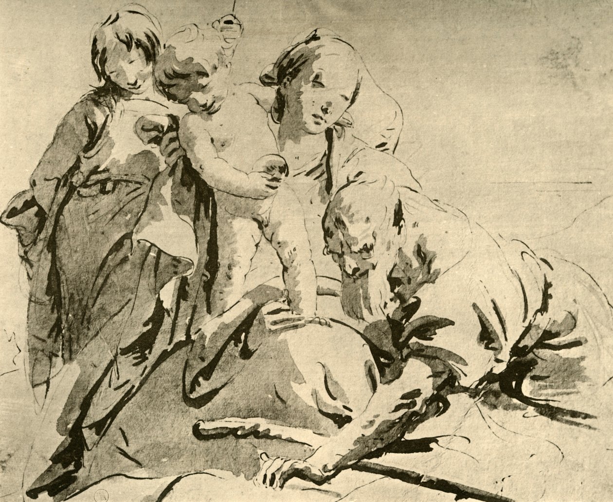 Święta Rodzina, połowa XVIII wieku, 1928 autorstwa Giovanni Battista Tiepolo