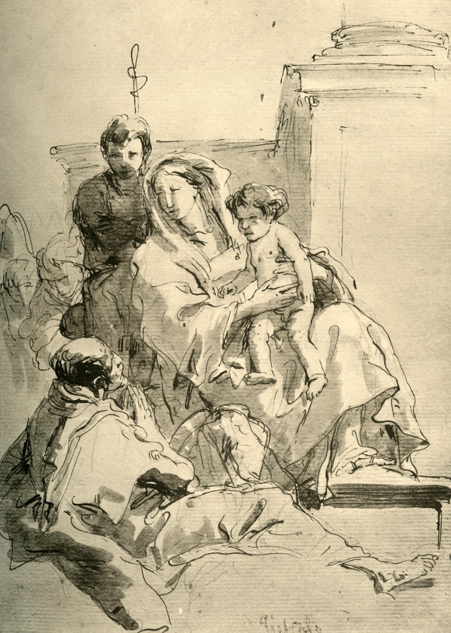 Święta Rodzina, połowa XVIII wieku, 1928 autorstwa Giovanni Battista Tiepolo