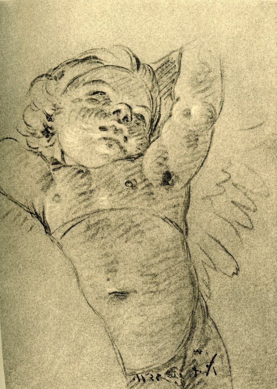 Unoszący się Kupidyn, połowa XVIII wieku, 1928 autorstwa Giovanni Battista Tiepolo
