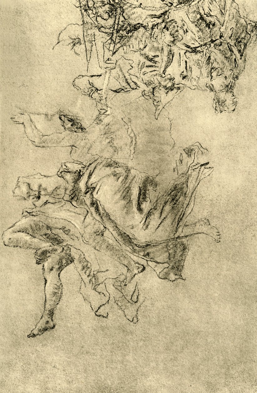 Unoszący się Geniusze, 1752-1753, 1928 autorstwa Giovanni Battista Tiepolo