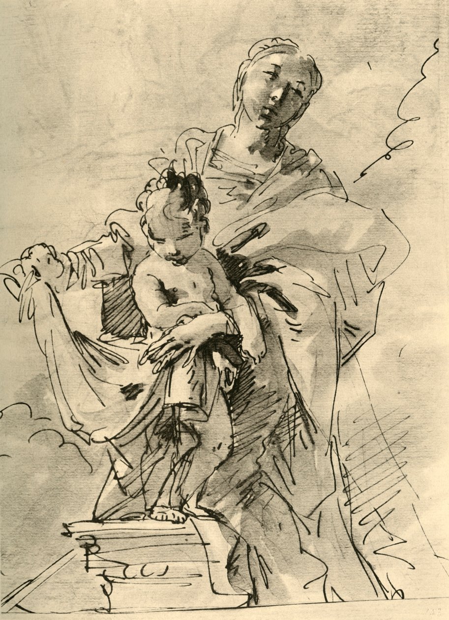 Madonna z Dzieciątkiem, połowa XVIII wieku, 1928 autorstwa Giovanni Battista Tiepolo