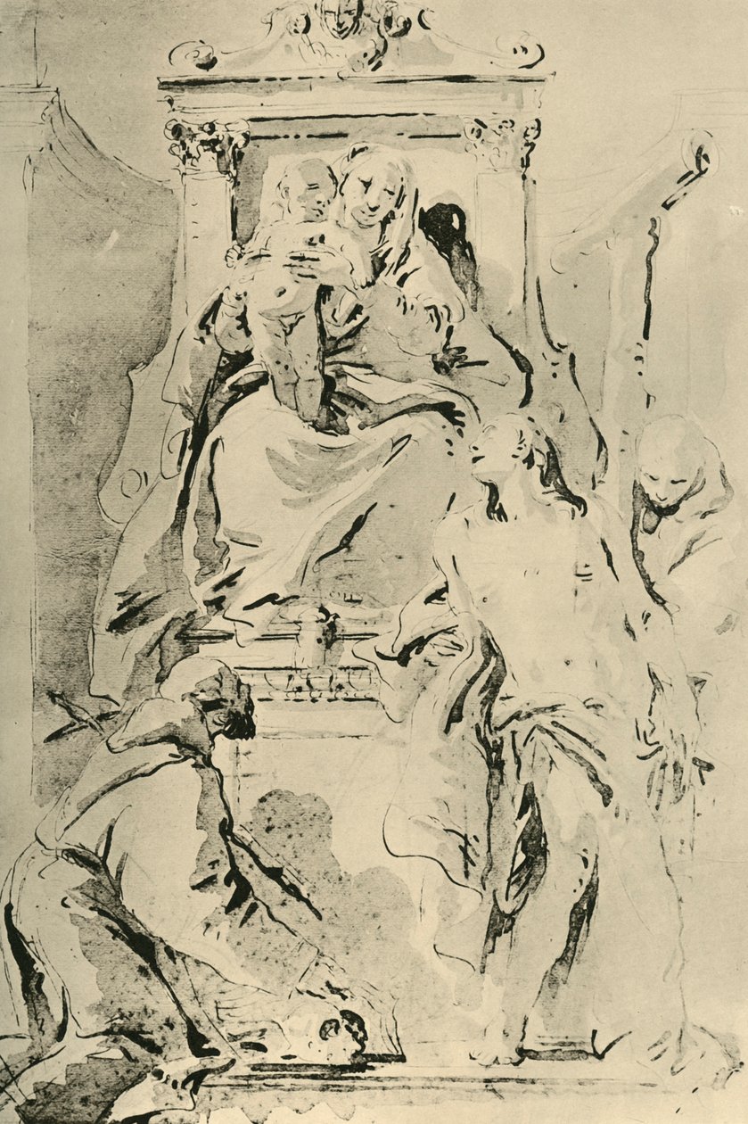 Madonna intronizowana ze świętymi, połowa XVIII wieku, 1928 autorstwa Giovanni Battista Tiepolo