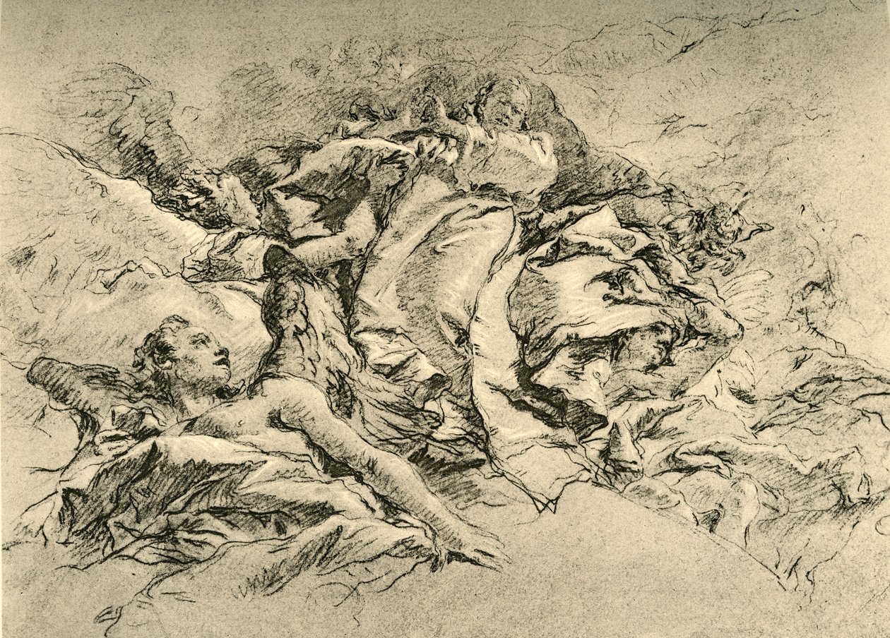 Madonna w chmurach w otoczeniu aniołów, ok. 1754, 1928 r autorstwa Giovanni Battista Tiepolo