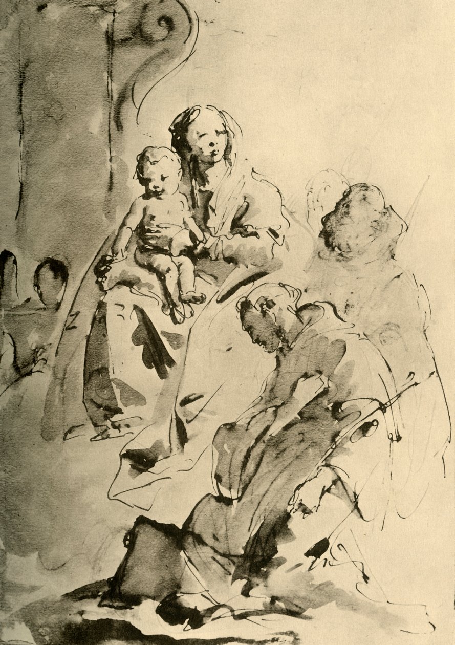 Madonna z dwoma świętymi, połowa XVIII wieku, 1928 autorstwa Giovanni Battista Tiepolo