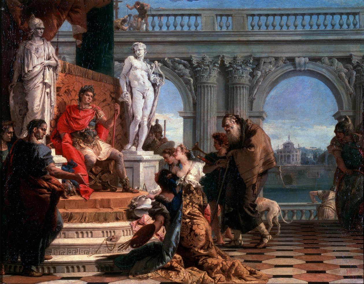 Mecenas prezentujący sztukę Augustowi, 1743 r. autorstwa Giovanni Battista Tiepolo