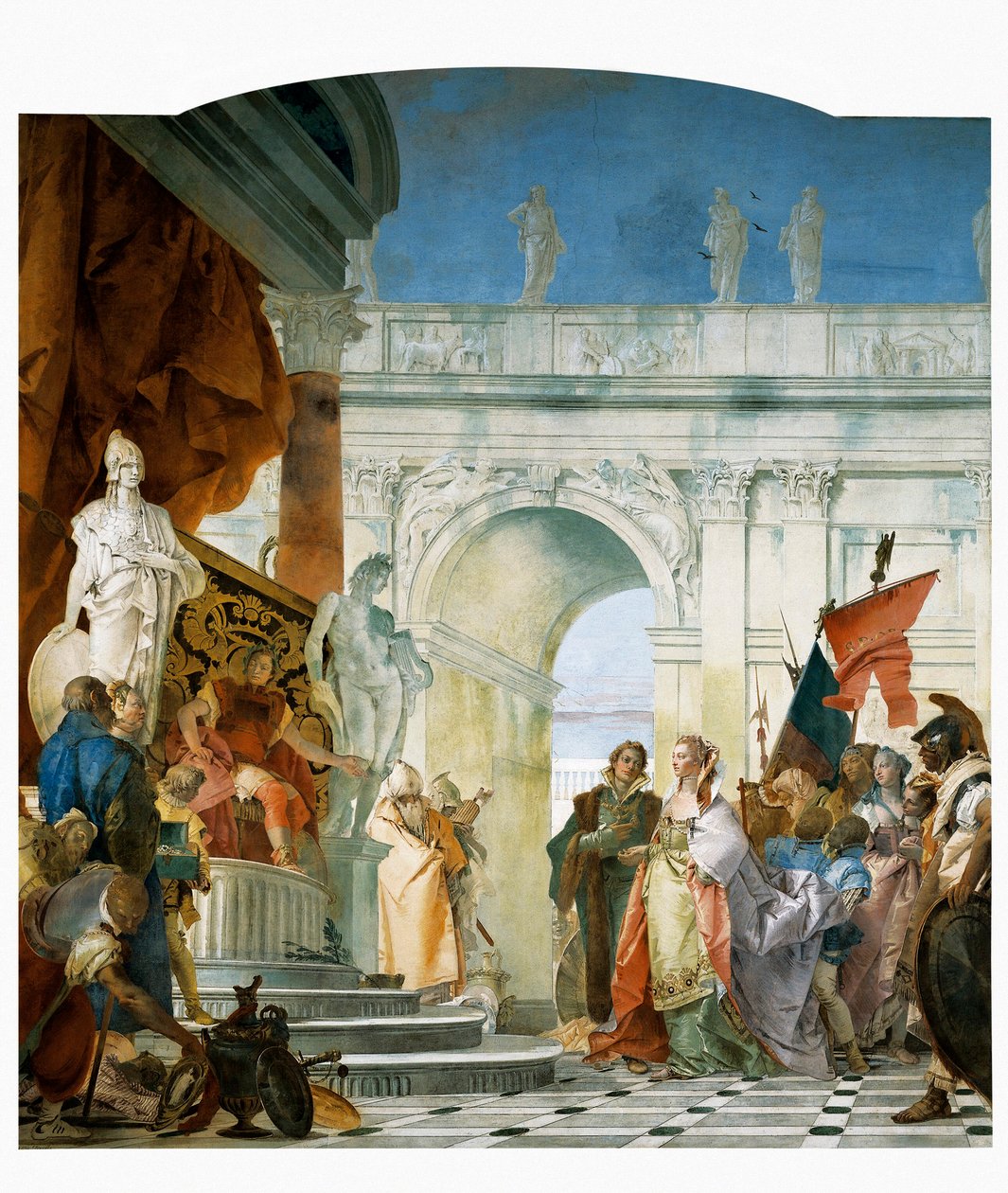 Wielkoduszność Scypiona, fragment z Chwały Scypiona Afrykańskiego i Aleksandra Wielkiego, 1743 autorstwa Giovanni Battista Tiepolo