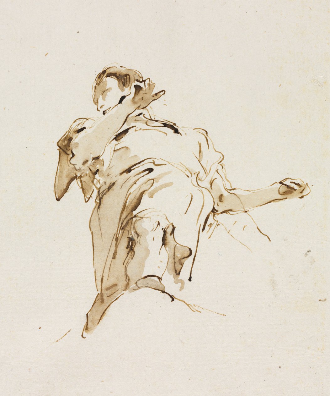 Męska figura widziana z dołu, c. 1740. autorstwa Giovanni Battista Tiepolo