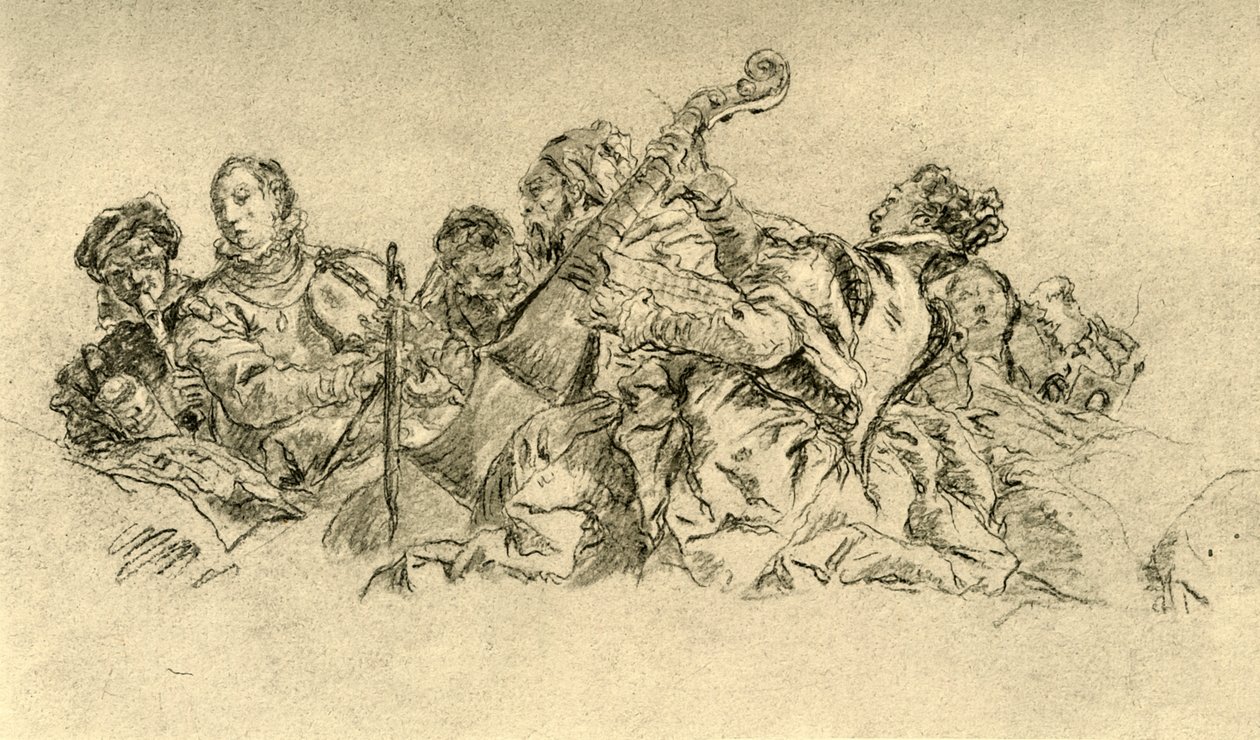 Muzycy, 1752, 1928 autorstwa Giovanni Battista Tiepolo