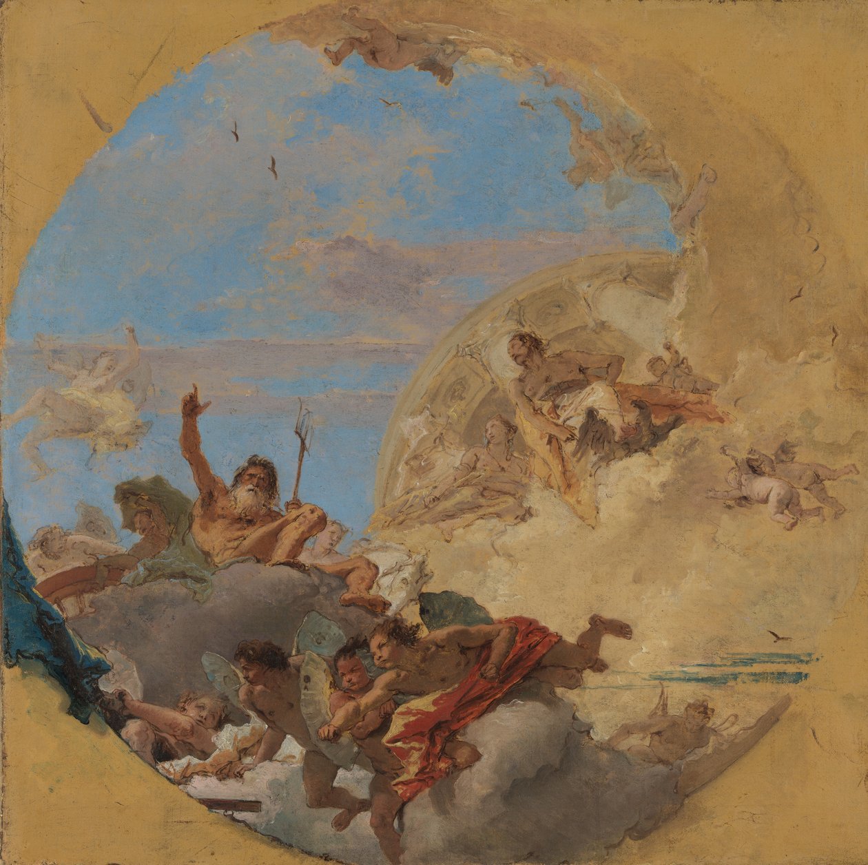 Neptun i wiatry. autorstwa Giovanni Battista Tiepolo