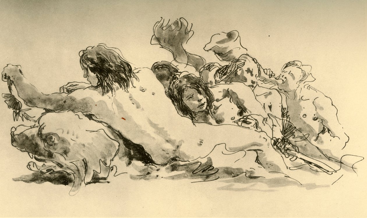 Nereidy i Tryton, c1753-1762, 1928 autorstwa Giovanni Battista Tiepolo