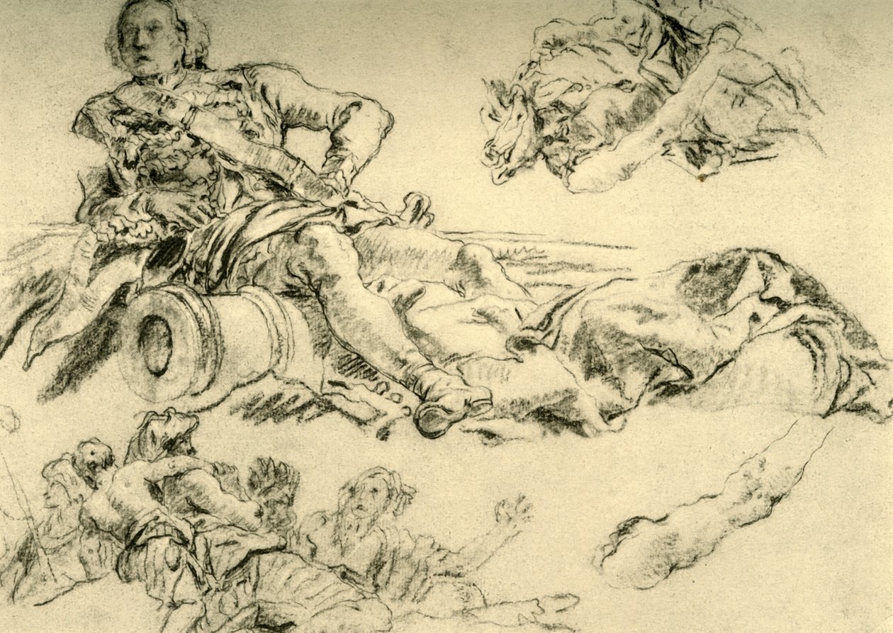 Oficer obóz przy armacie, 1752-1753, 1928 autorstwa Giovanni Battista Tiepolo