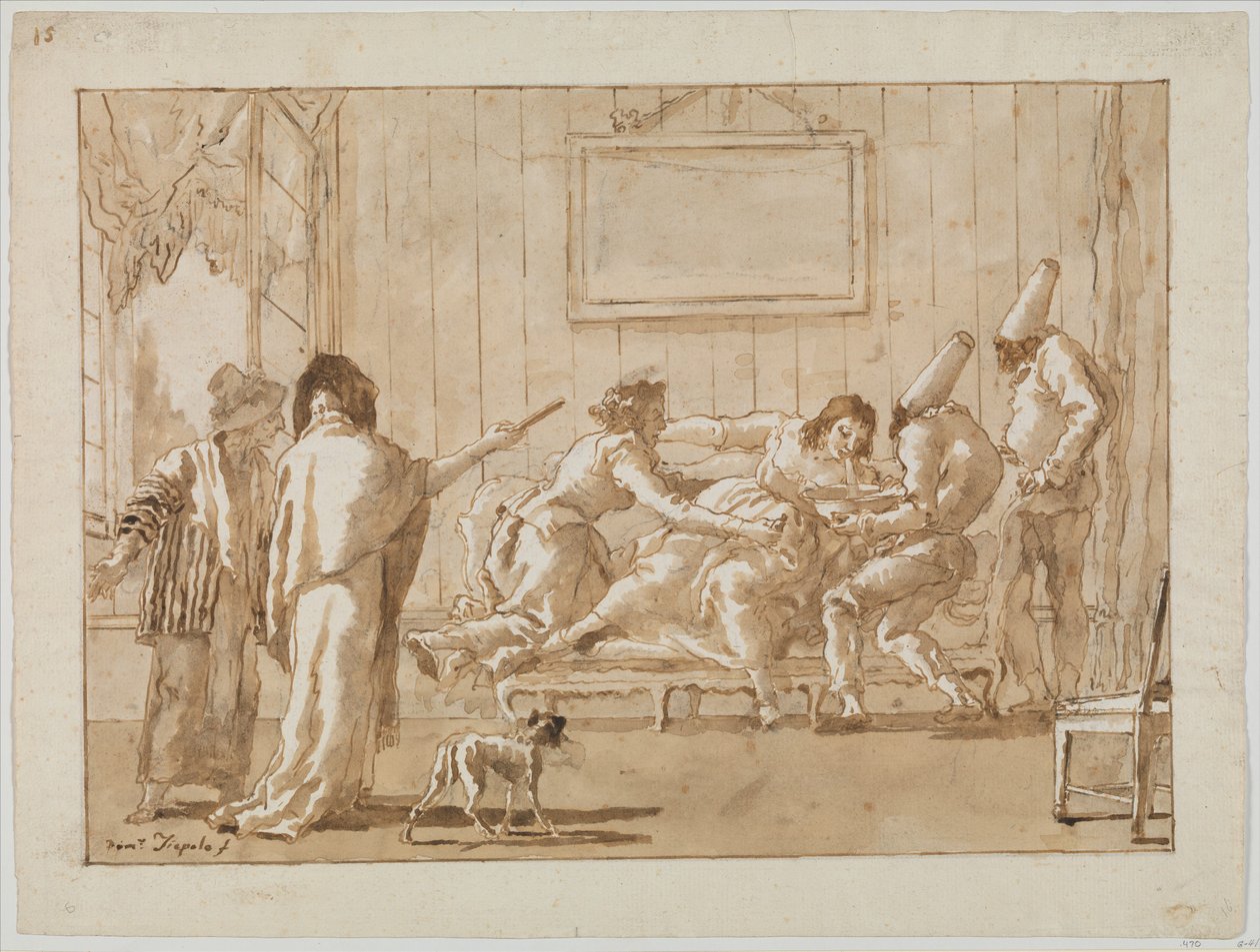 Matka Punchinellos (?) Chora w ciąży, ok. 1800 autorstwa Giovanni Battista Tiepolo