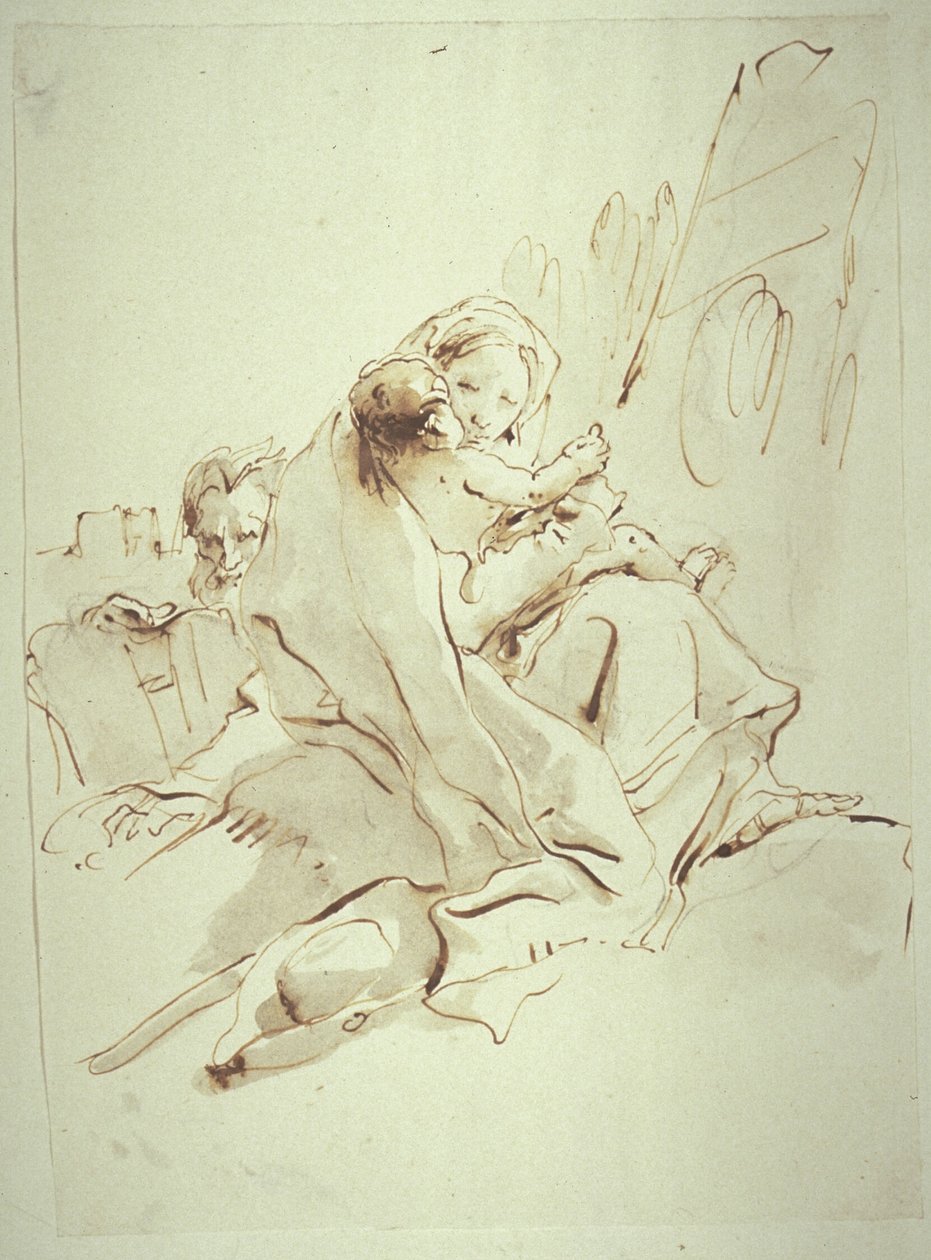 Odpoczynek podczas lotu do Egiptu autorstwa Giovanni Battista Tiepolo