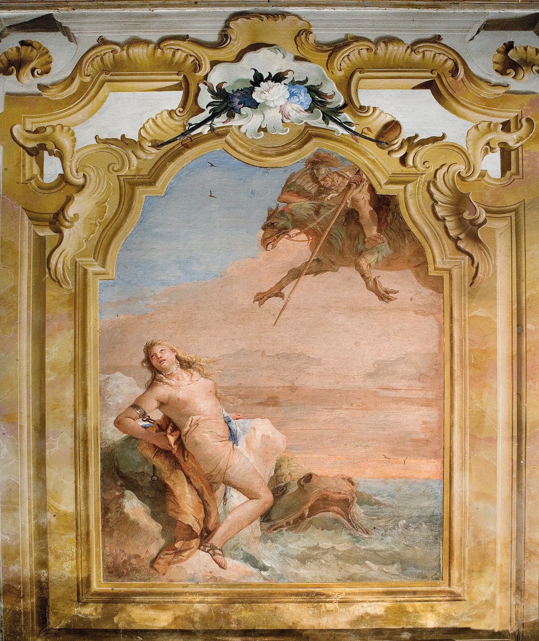 Ruggero Uwolnienie Angeliki, z pokoju Orlando Furioso w Palazzina, 1757 autorstwa Giovanni Battista Tiepolo