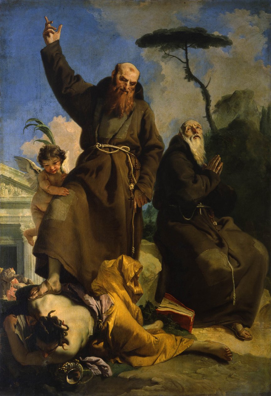 Święty Fidelis z Sigmaringen i święty Józef z Leonessy autorstwa Giovanni Battista Tiepolo