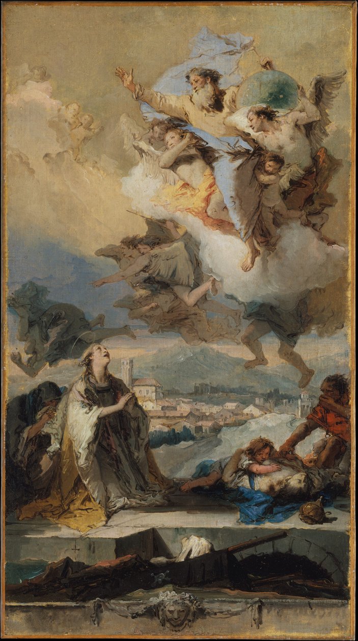 Święta Tekla modląca się za dotkniętych zarazą autorstwa Giovanni Battista Tiepolo