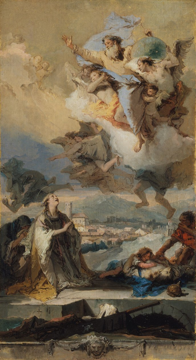 Święta Thecla modląca się za chorych na dżumę, 1758-59 autorstwa Giovanni Battista Tiepolo
