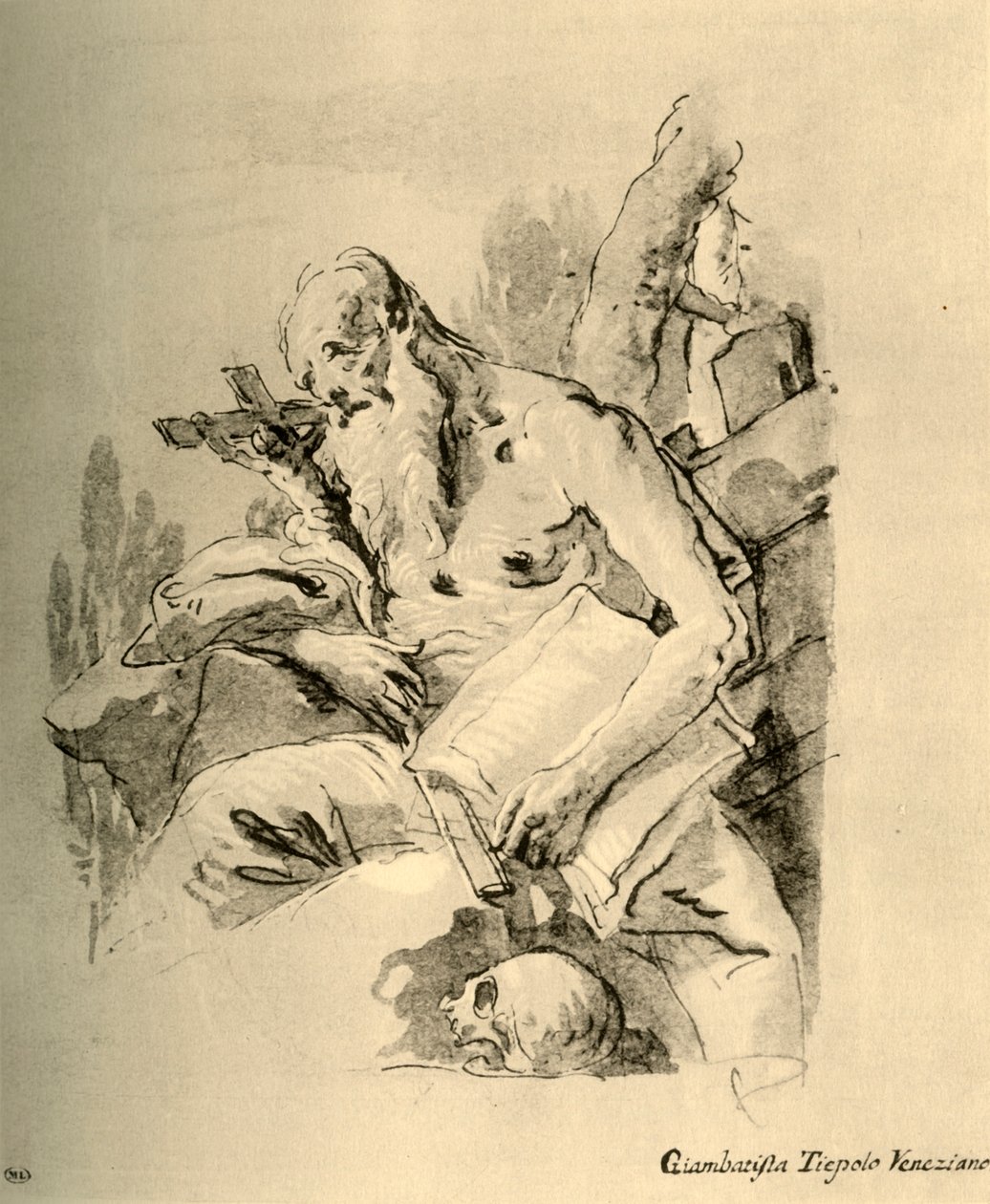 Św. Hieronim, połowa XVIII wieku, 1928 autorstwa Giovanni Battista Tiepolo