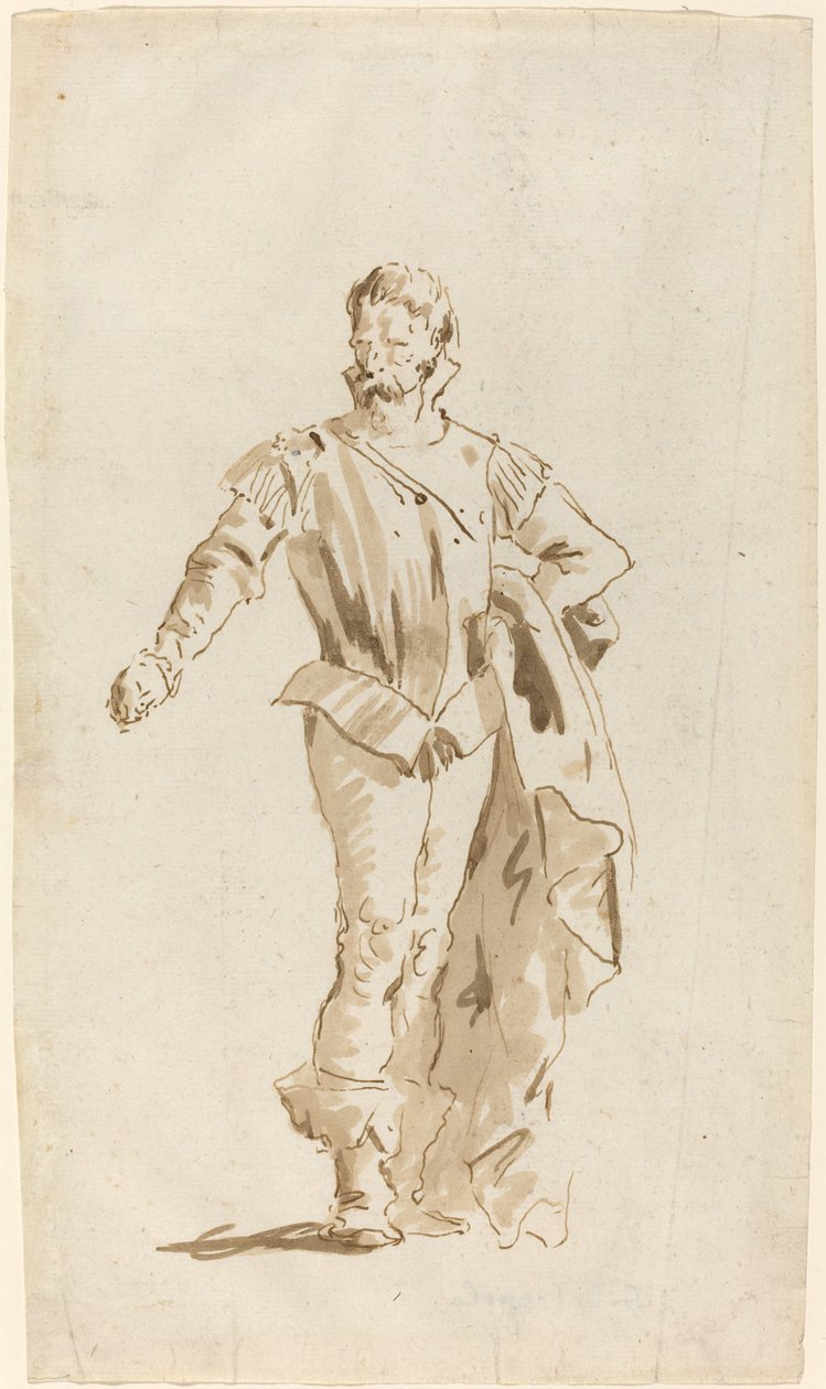 Stojący mężczyzna w stroju z XVI wieku autorstwa Giovanni Battista Tiepolo