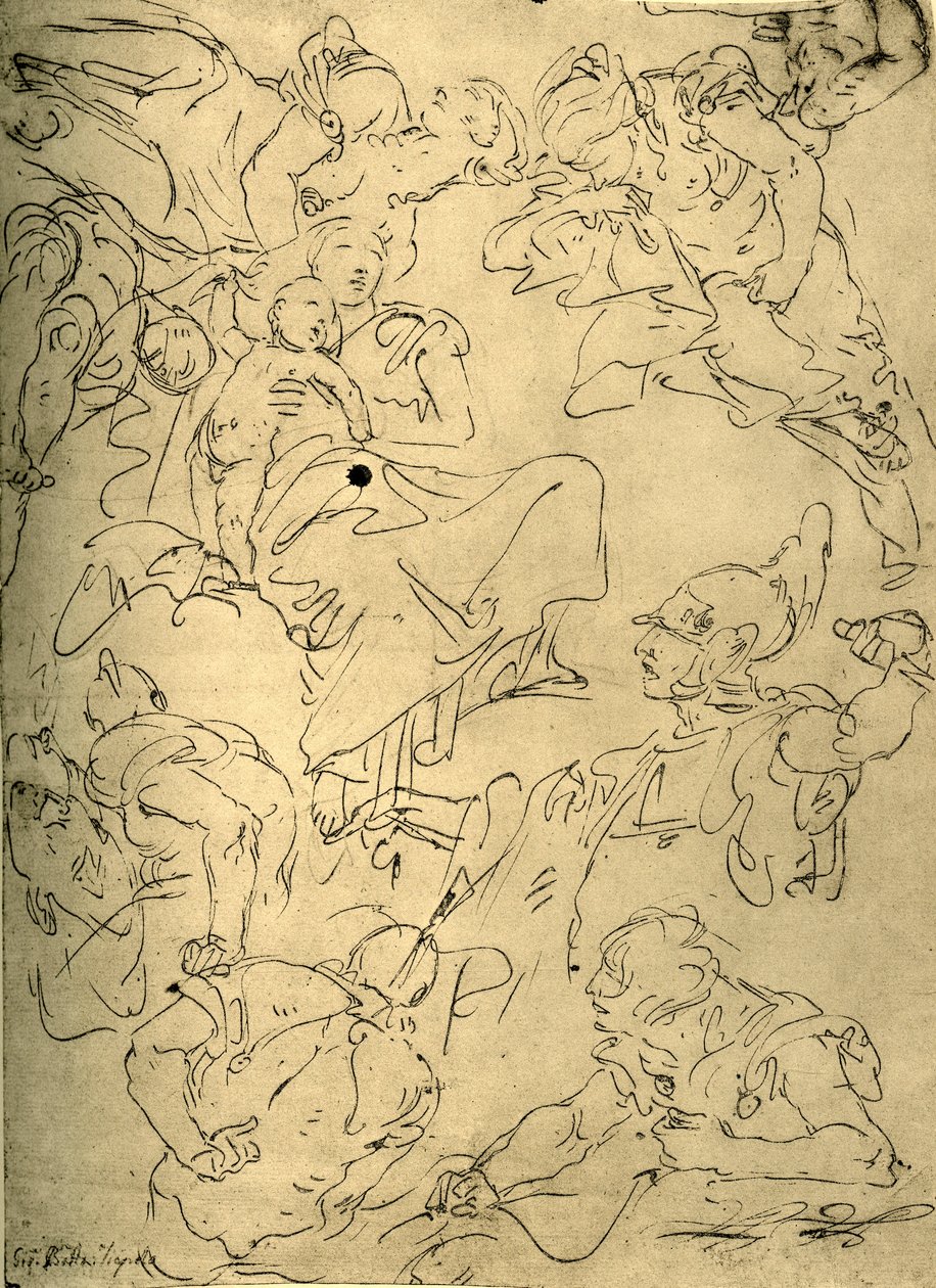 Studia do Madonny z Dzieciątkiem i aniołami, poł. XVIII w., 1928 r. autorstwa Giovanni Battista Tiepolo