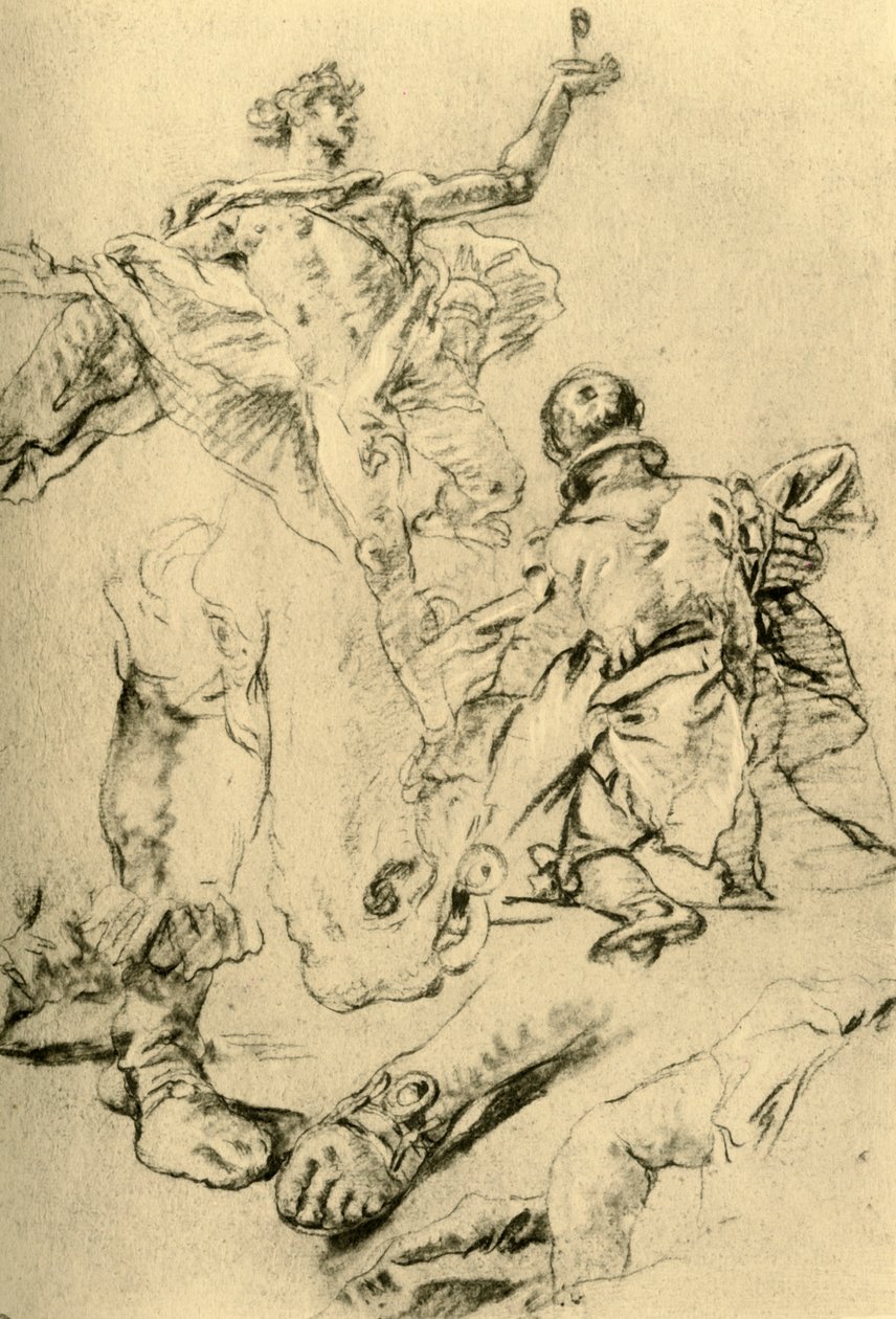Studium na stronę w Kaisersaal, 1751-1752, 1928 autorstwa Giovanni Battista Tiepolo