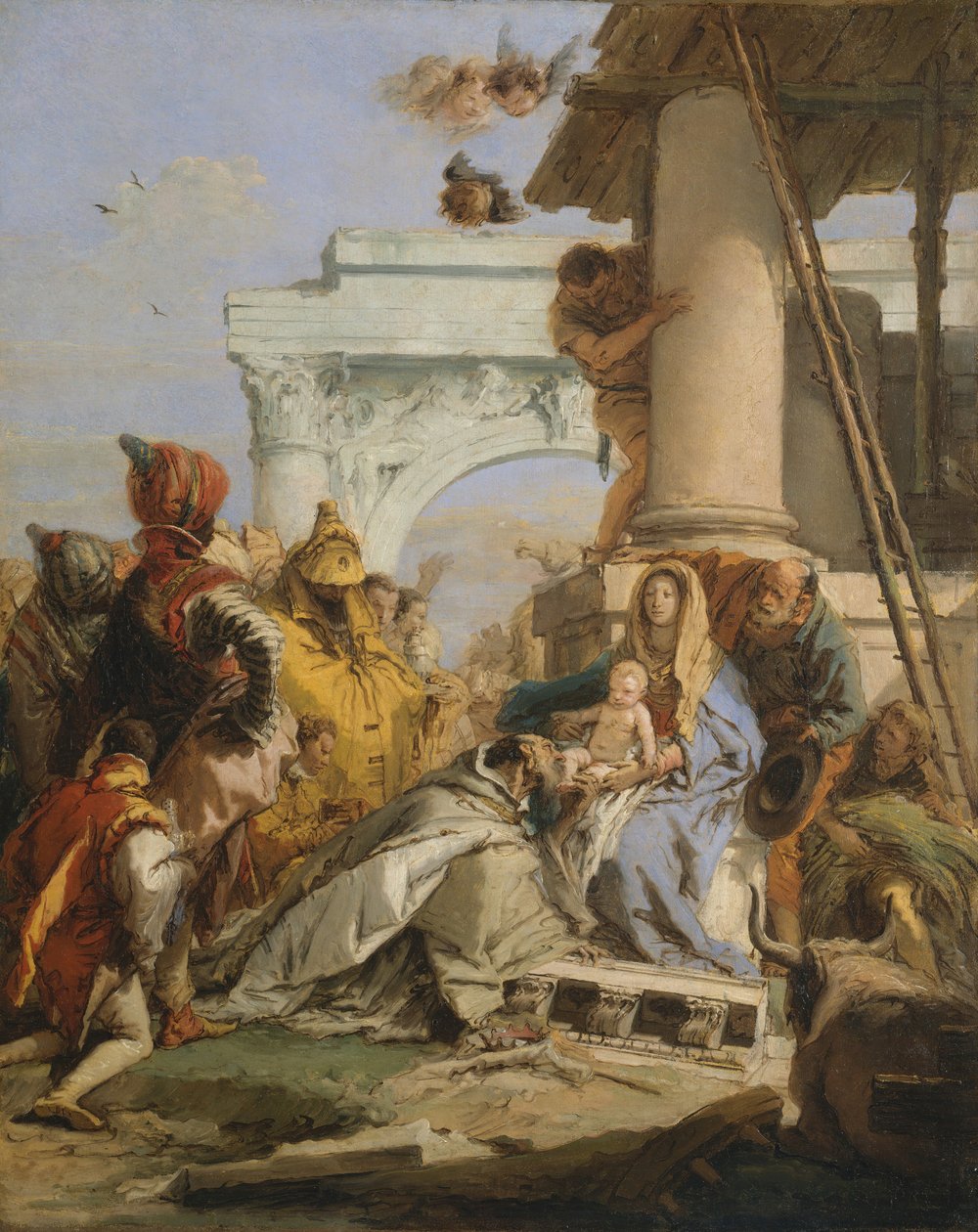 Adoracja Trzech Króli, koniec lat 50. XVIII wieku. autorstwa Giovanni Battista Tiepolo