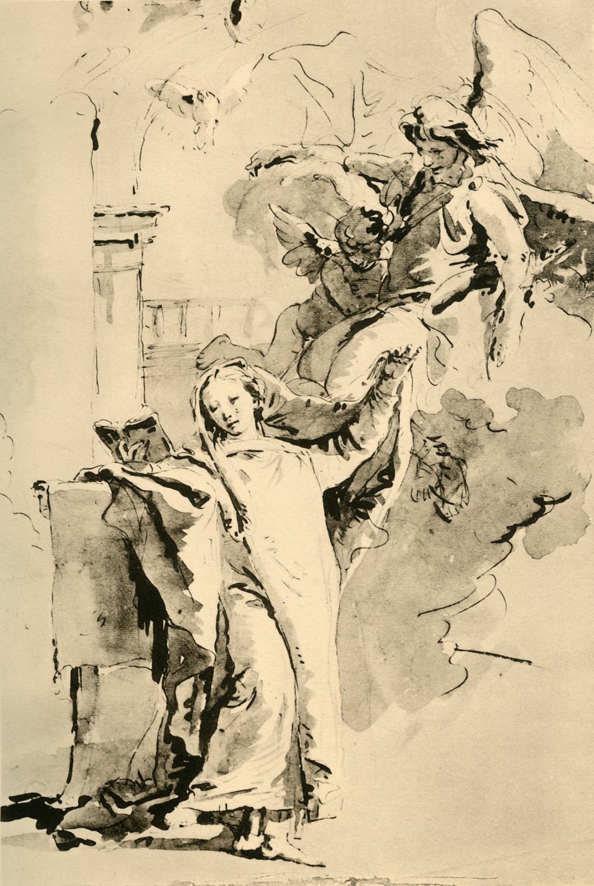 Zwiastowanie, połowa XVIII wieku, 1928 autorstwa Giovanni Battista Tiepolo
