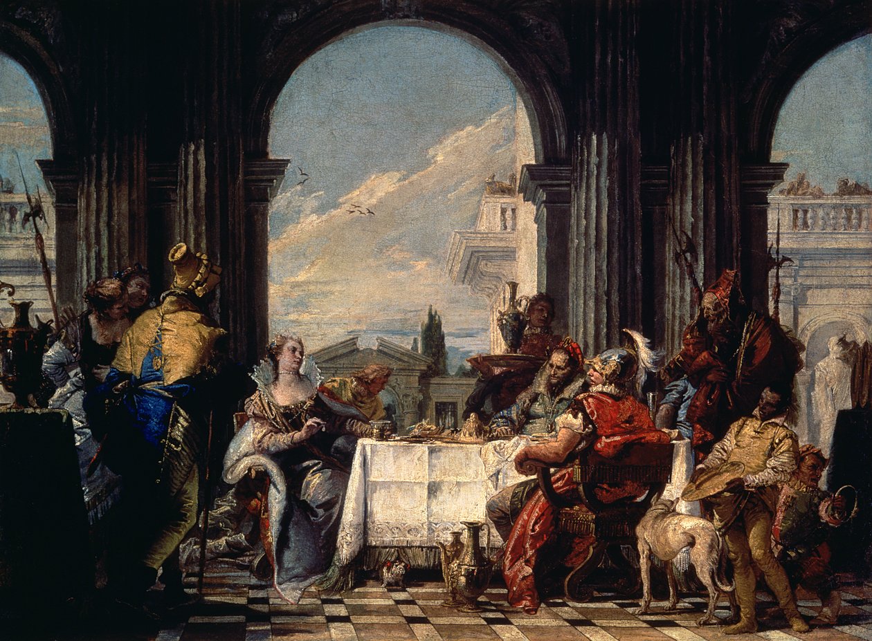 Bankiet Antoniego i Kleopatry, ok. 1744 r. autorstwa Giovanni Battista Tiepolo