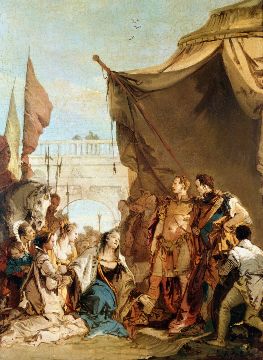 „Rodzina Dariusza przed Aleksandrem”, 333 pne, c1745 autorstwa Giovanni Battista Tiepolo