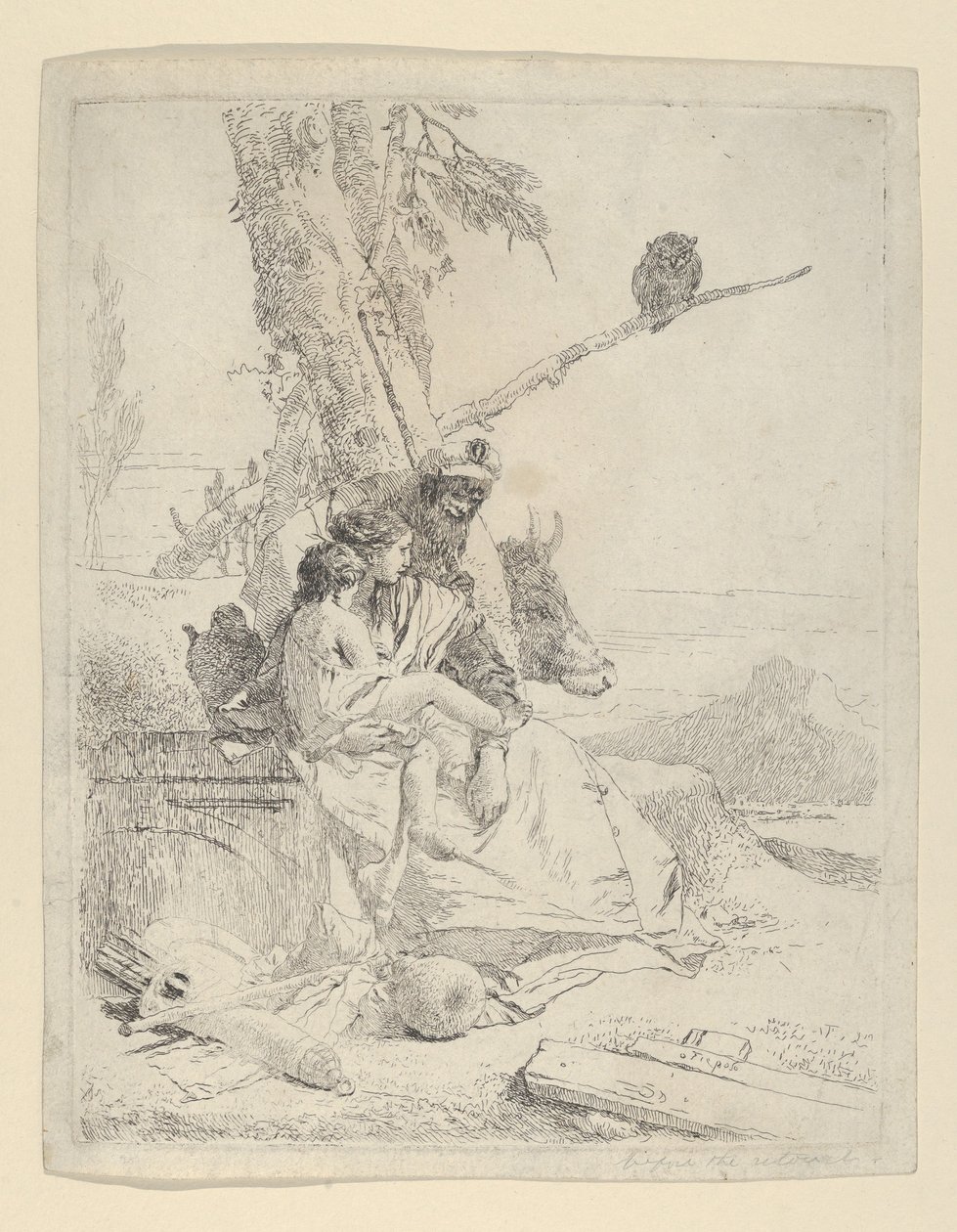 Rodzina Chłopa wschodniego, ze Scherzi, ca. 1740. autorstwa Giovanni Battista Tiepolo