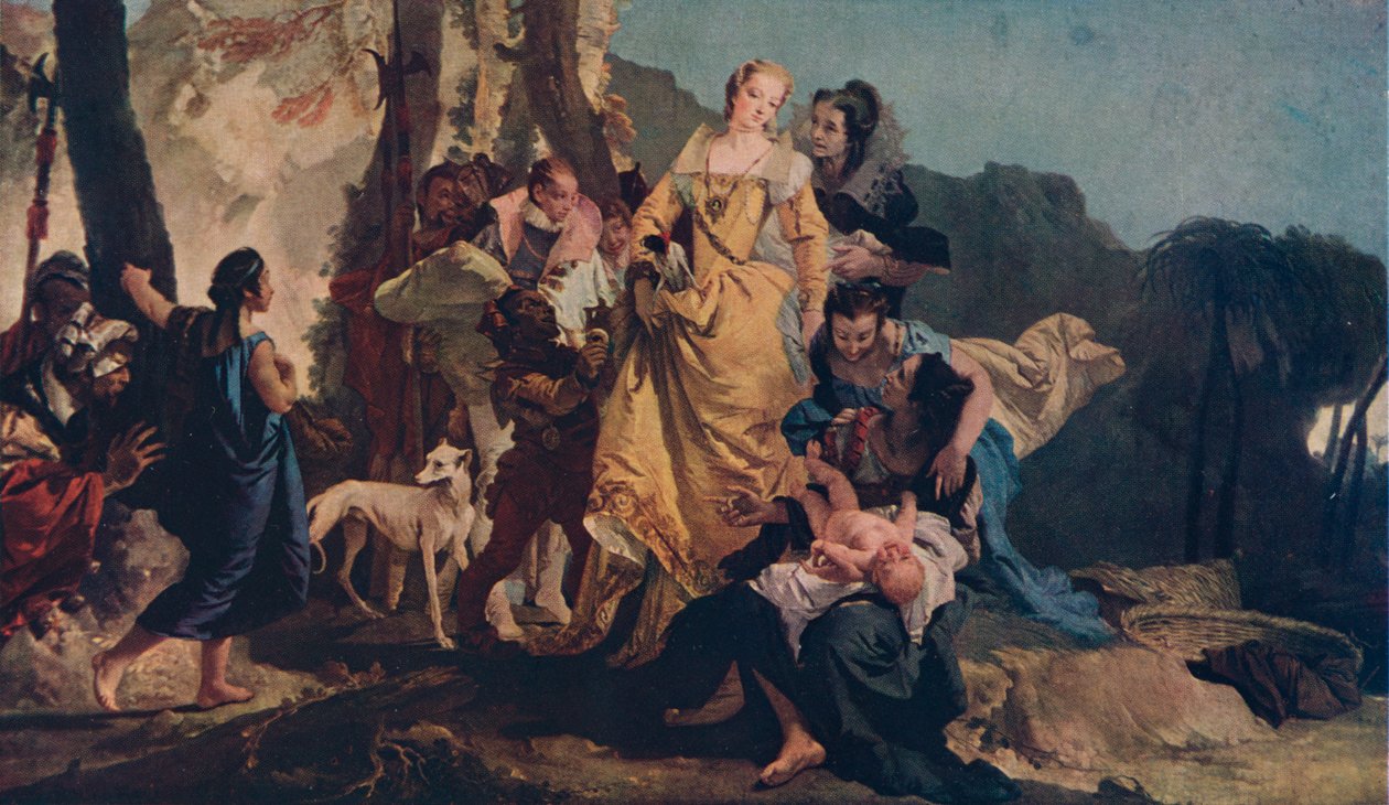 Znalezienie Mojżesza, ok. 1730 r autorstwa Giovanni Battista Tiepolo
