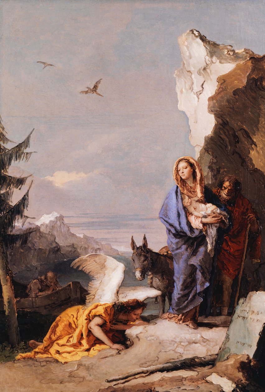 Ucieczka do Egiptu, ca. 1767-70. autorstwa Giovanni Battista Tiepolo
