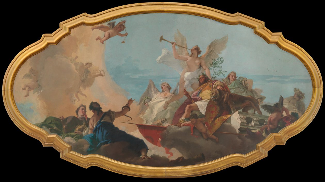Gloryfikacja rodziny Barbaro, ok. 1750 autorstwa Giovanni Battista Tiepolo