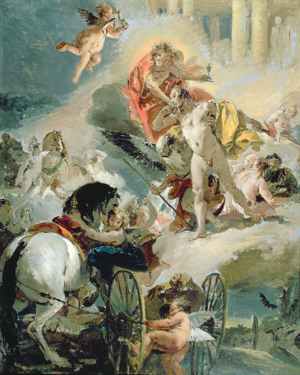 Zaprzęganie Koni Słońca, ok. 1731 autorstwa Giovanni Battista Tiepolo