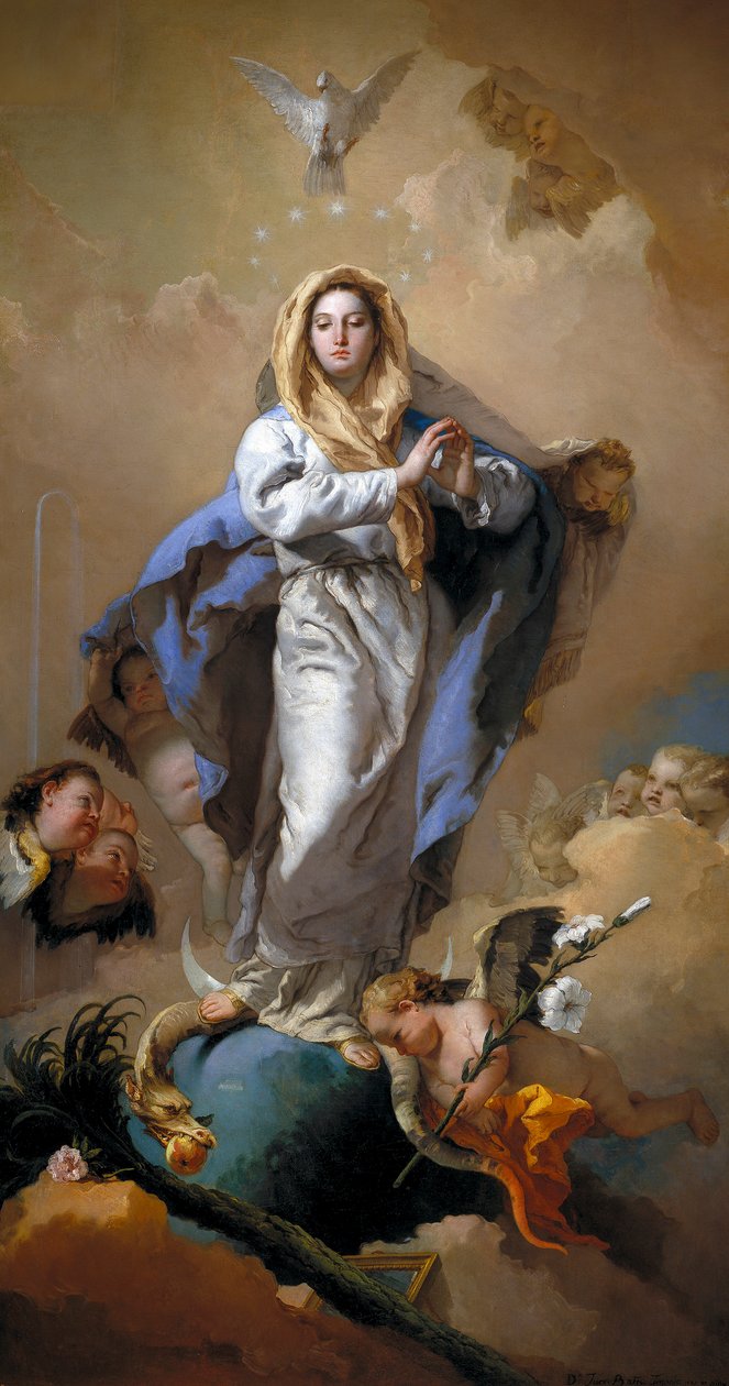Niepokalane Poczęcie, 1767-9 autorstwa Giovanni Battista Tiepolo