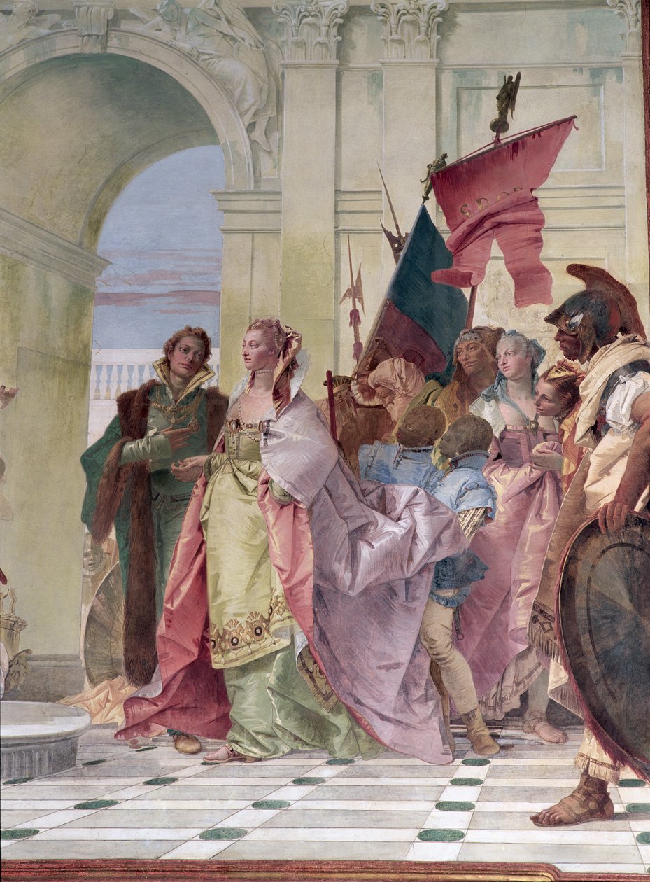 Wielkoduszność Scypiona, szczegół autorstwa Giovanni Battista Tiepolo