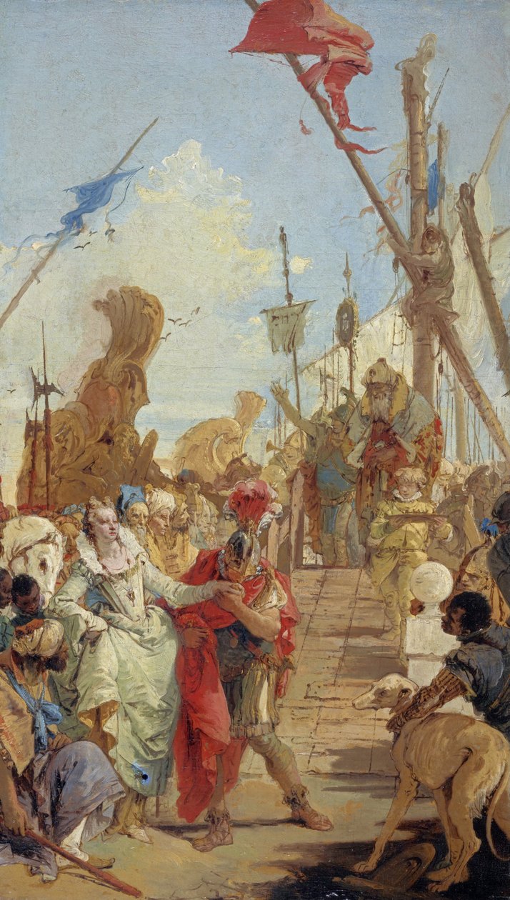Spotkanie Antoniego i Kleopatry autorstwa Giovanni Battista Tiepolo