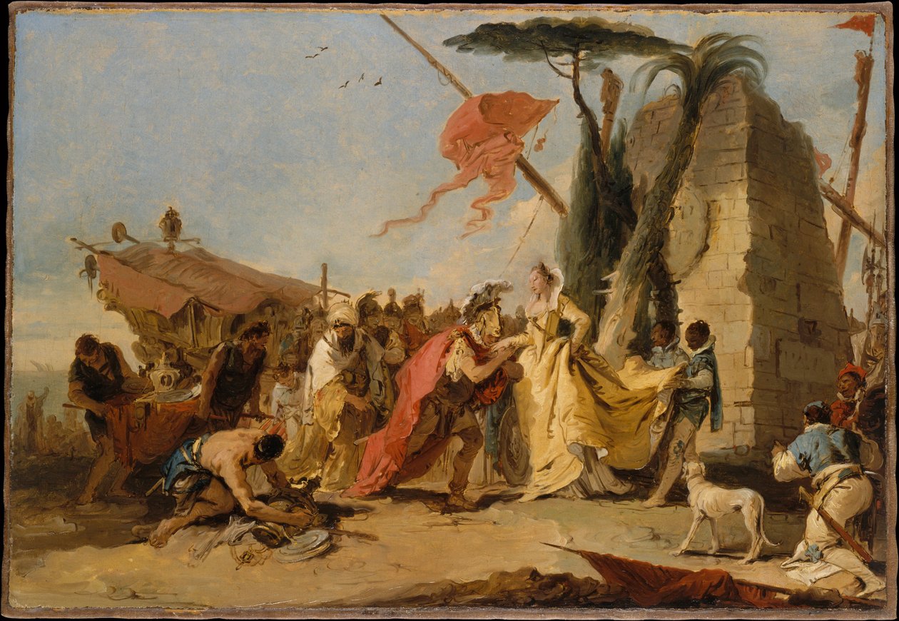 Spotkanie Antoniusza i Kleopatry autorstwa Giovanni Battista Tiepolo