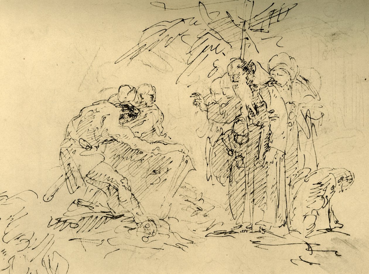 Otwarcie grobu, połowa XVIII w., 1928 r. autorstwa Giovanni Battista Tiepolo