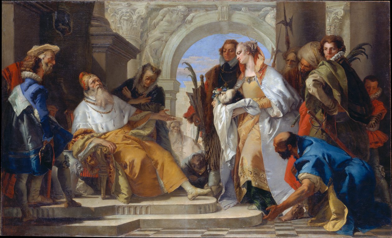 Święci patroni rodziny Crotta autorstwa Giovanni Battista Tiepolo