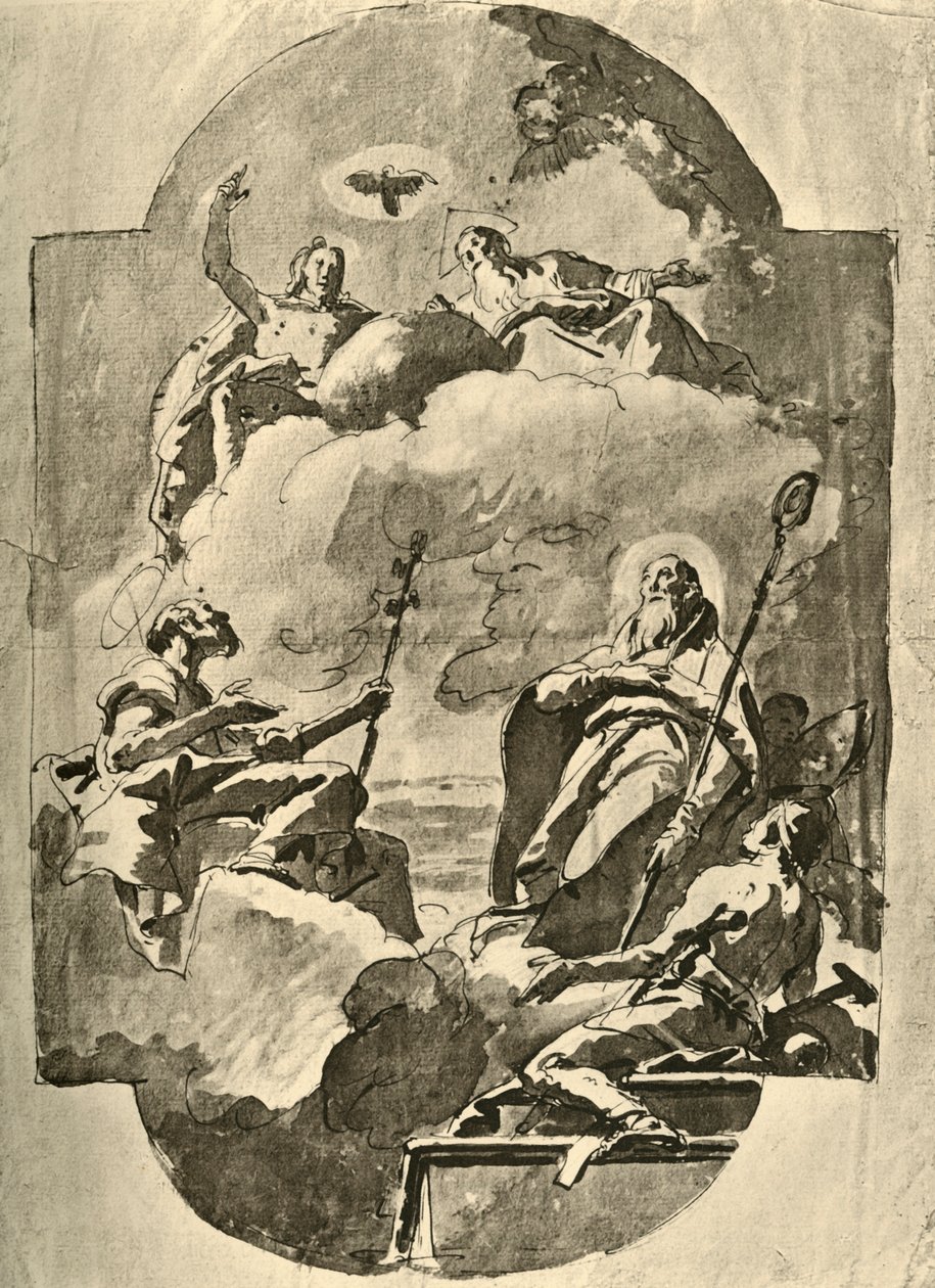 Trójca i święci, połowa XVIII wieku, 1928 autorstwa Giovanni Battista Tiepolo