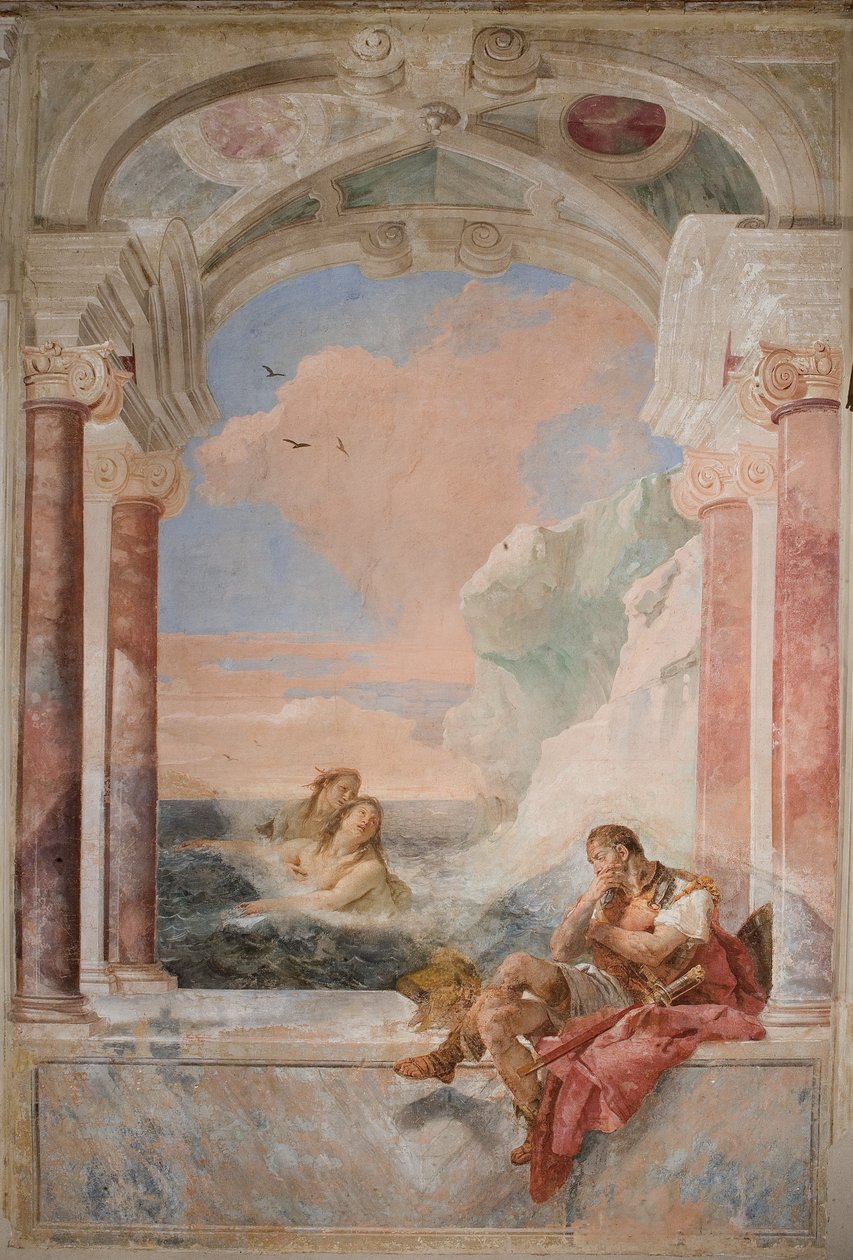 Thetis pociesza swojego syna Achillesa, z pokoju Iliady w Palazzina, 1757 autorstwa Giovanni Battista Tiepolo